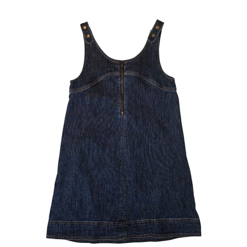 Pilcro Women 6 Denim Jumper Dress Dark Wash Adjustable Snap Straps Pockets - Picture 3 of 11